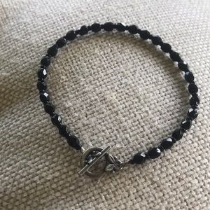 black beaded bracelet